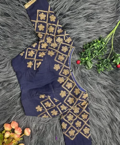 Deepblue Designer hand embroidery blouse