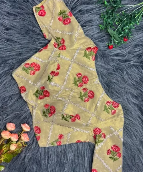 Sandal Netted floral embroidered blouse