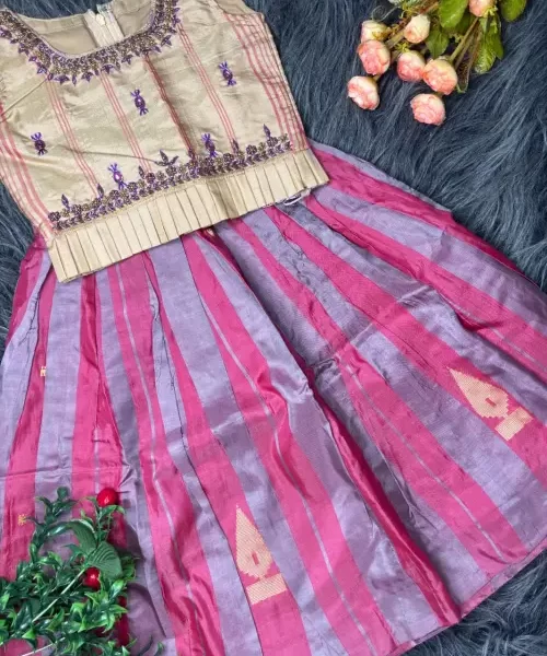 Silver Kalamkari Skirt and Silk Top
